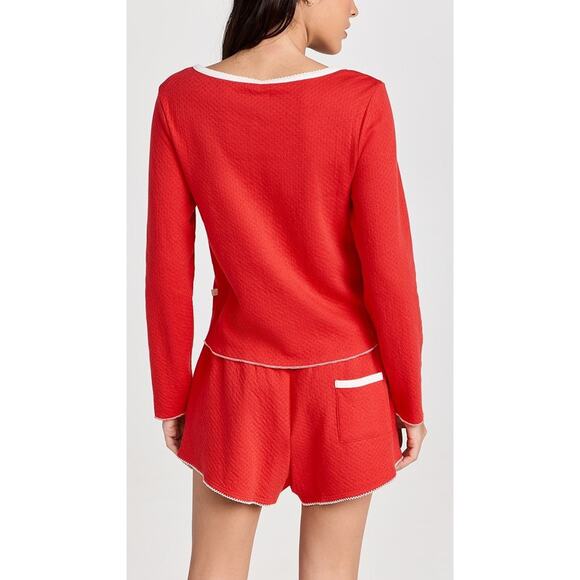 We Are Cozyland Ellie Long Sleeve Tee in Cherry - S - Picture 3 of 5